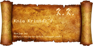 Knie Kristóf névjegykártya